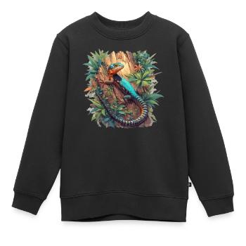 Lézards Lézard - Sweat Premium enfant bio - noir - Devant - AI Model Kid Female (0cm)