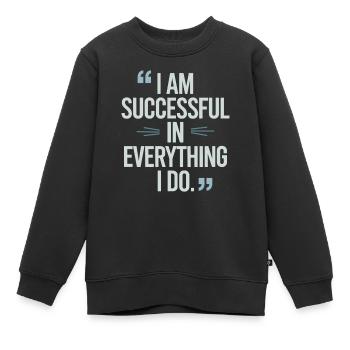 Je réussis à manifester tout de - Sweat Premium enfant bio - noir - Devant - AI Model Kid Female (0cm)