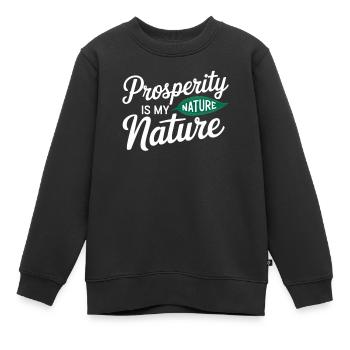 Manifestation de la prospérité Citation Nature - Sweat Premium enfant bio - noir - Devant - AI Model Kid Female (0cm)