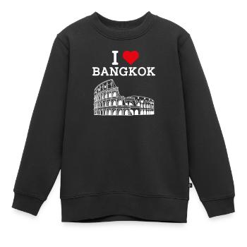 J’aime Bangkok Lover Colisée Cool Drapeau de la Thaïlande - Sweat Premium enfant bio - noir - Devant - AI Model Kid Female (0cm)