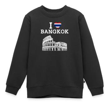 J’aime Bangkok Tourisme frais Thaïlande Amoureux Drapeau - Sweat Premium enfant bio - noir - Devant - AI Model Kid Female (0cm)