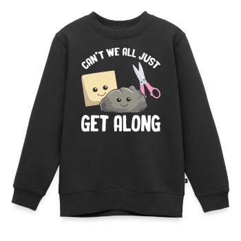 Ne pouvons-nous pas tous nous entendre Funny Games Rock - Sweat Premium enfant bio - noir - Devant - AI Model Kid Female (0cm)