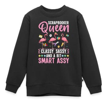 Scrapbooker Queen Lustiger Bastler Bastler - Kinder Premium Organic Sweatshirt - Schwarz - Vorne - AI Model Kid Female (0cm)