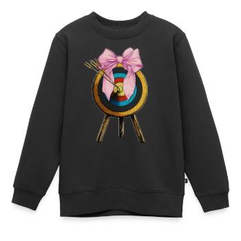 Coquette Arc Tir à l’arc Arc et Flèche - Sweat Premium enfant bio - noir - Devant - AI Model Kid Female (0cm)
