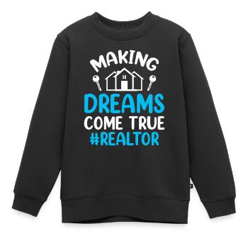 Agents immobiliers Agents immobiliers - Sweat Premium enfant bio - noir - Devant - AI Model Kid Female (0cm)