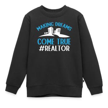 Agents immobiliers Agents immobiliers - Sweat Premium enfant bio - noir - Devant - AI Model Kid Female (0cm)