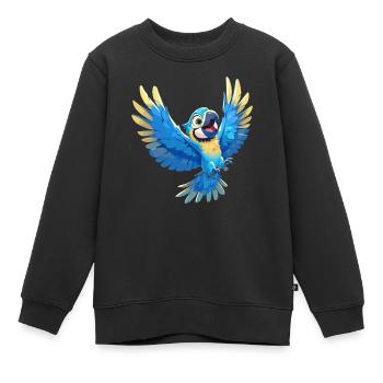 L’ère de l’ara - Sweat Premium enfant bio - noir - Devant - AI Model Kid Female (0cm)