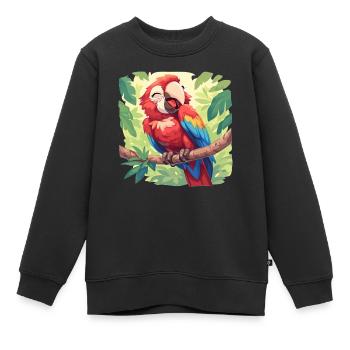 L’ère de l’ara - Sweat Premium enfant bio - noir - Devant - AI Model Kid Female (0cm)