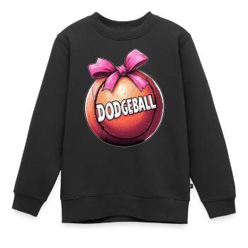 Coquette noeud Dodgeball Team Ruban Rose Maman - Sweat Premium enfant bio - noir - Devant - AI Model Kid Female (0cm)