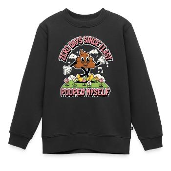 0 jours depuis que je n’ai pas fait caca - Sweat Premium enfant bio - noir - Devant - AI Model Kid Female (0cm)