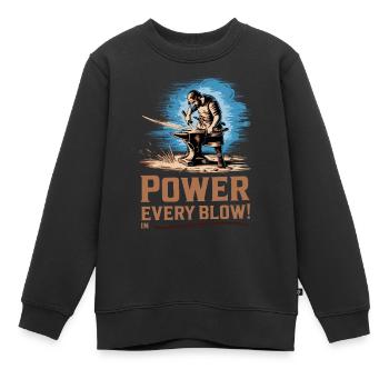 BLACKSMITH - Kids Premium Organic Sweatshirt - black - Front - AI Model Kid Female (0cm)
