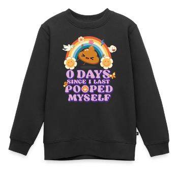 0 jours depuis que je n’ai pas fait caca - Sweat Premium enfant bio - noir - Devant - AI Model Kid Female (0cm)