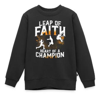 Saut en longueur Saut long - Sweat Premium enfant bio - noir - Devant - AI Model Kid Female (0cm)