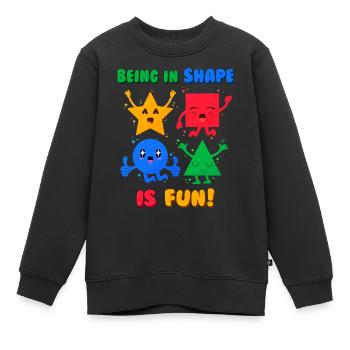 Funny Shapes (Kawaii) - Kinder Premium Organic Sweatshirt - Schwarz - Vorne - AI Model Kid Female (0cm)