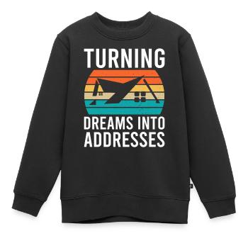 Agents immobiliers Agents immobiliers - Sweat Premium enfant bio - noir - Devant - AI Model Kid Female (0cm)