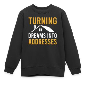 Agents immobiliers Agents immobiliers - Sweat Premium enfant bio - noir - Devant - AI Model Kid Female (0cm)