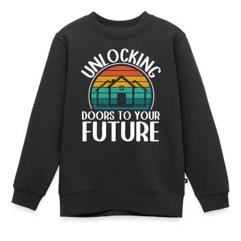 Agents immobiliers Agents immobiliers - Sweat Premium enfant bio - noir - Devant - AI Model Kid Female (0cm)