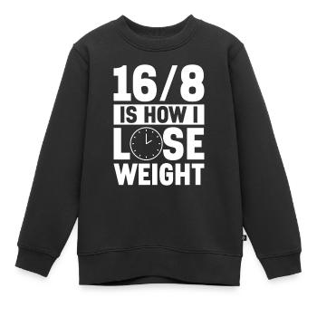 Jeûne intermittent Jeûne intermittent - Sweat Premium enfant bio - noir - Devant - AI Model Kid Female (0cm)