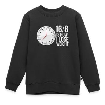 Jeûne intermittent Jeûne intermittent - Sweat Premium enfant bio - noir - Devant - AI Model Kid Female (0cm)