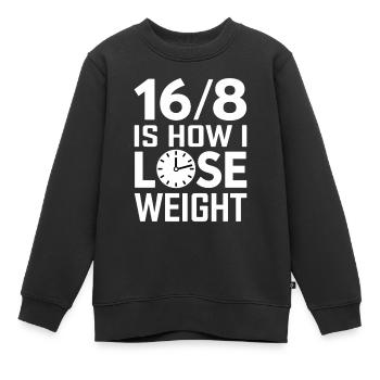 Jeûne intermittent Jeûne intermittent - Sweat Premium enfant bio - noir - Devant - AI Model Kid Female (0cm)