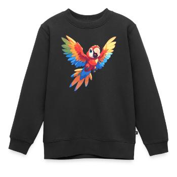 L’ère de l’ara - Sweat Premium enfant bio - noir - Devant - AI Model Kid Female (0cm)