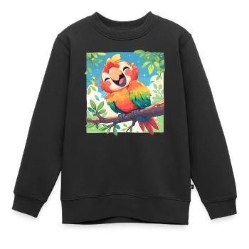 L’ère de l’ara - Sweat Premium enfant bio - noir - Devant - AI Model Kid Female (0cm)