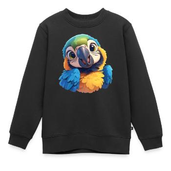L’ère de l’ara - Sweat Premium enfant bio - noir - Devant - AI Model Kid Female (0cm)