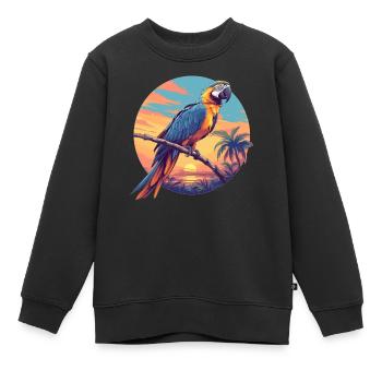 L’ère de l’ara - Sweat Premium enfant bio - noir - Devant - AI Model Kid Female (0cm)
