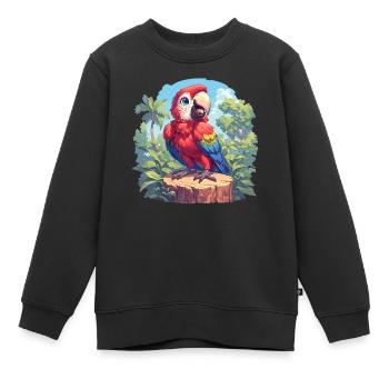 L’ère de l’ara - Sweat Premium enfant bio - noir - Devant - AI Model Kid Female (0cm)