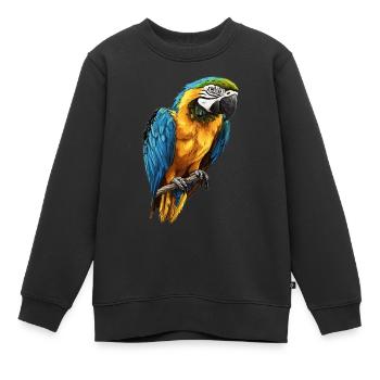 L’ère de l’ara - Sweat Premium enfant bio - noir - Devant - AI Model Kid Female (0cm)