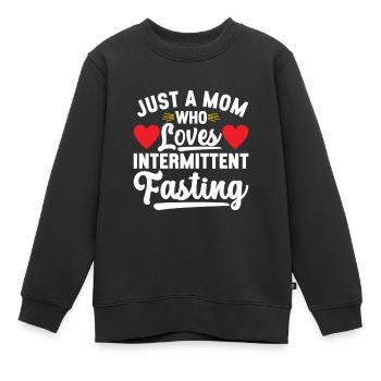 Jeûne intermittent Jeûne intermittent - Sweat Premium enfant bio - noir - Devant - AI Model Kid Female (0cm)