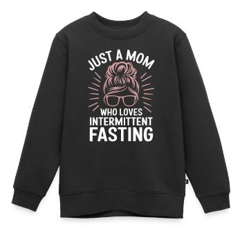 Jeûne intermittent Jeûne intermittent - Sweat Premium enfant bio - noir - Devant - AI Model Kid Female (0cm)