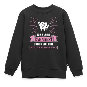 Zahnarzt Zahnhygieniker Zahnarztpraxis stomatologe - Kinder Premium Organic Sweatshirt - Schwarz - Vorne - AI Model Kid Female (0cm)