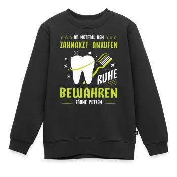 Zahnarzt Zahnhygieniker Zahnarztpraxis stomatologe - Kinder Premium Organic Sweatshirt - Schwarz - Vorne - AI Model Kid Female (0cm)