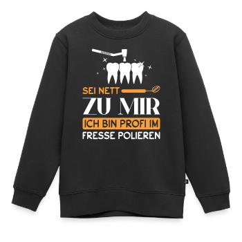 Zahnarzt Zahnhygieniker Zahnarztpraxis stomatologe - Kinder Premium Organic Sweatshirt - Schwarz - Vorne - AI Model Kid Female (0cm)