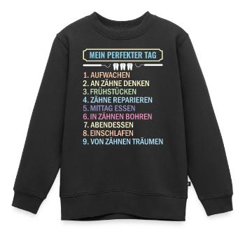 Zahnarzt Zahnhygieniker Zahnarztpraxis stomatologe - Kinder Premium Organic Sweatshirt - Schwarz - Vorne - AI Model Kid Female (0cm)