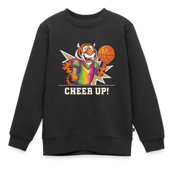 BASKET-BALL - Sweat Premium enfant bio - noir - Devant - AI Model Kid Female (0cm)