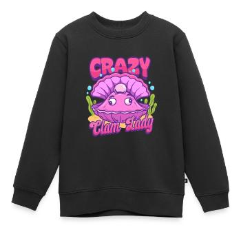 Shell Collector Shells Crazy Clam Lady - Kids Premium Organic Sweatshirt - black - Front - AI Model Kid Female (0cm)