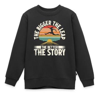Saut en longueur Saut long - Sweat Premium enfant bio - noir - Devant - AI Model Kid Female (0cm)