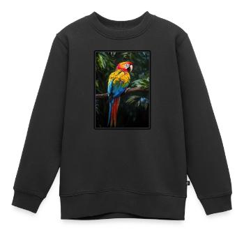 L’ère de l’ara - Sweat Premium enfant bio - noir - Devant - AI Model Kid Female (0cm)