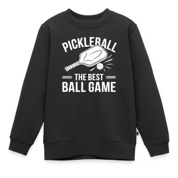 Pickleball Meilleur sport de balle Tennis Badminton - Sweat Premium enfant bio - noir - Devant - AI Model Kid Female (0cm)