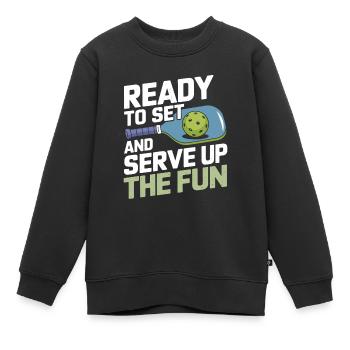 Pickleball Teamsport Paddleball Spielen - Kinder Premium Organic Sweatshirt - Schwarz - Vorne - AI Model Kid Female (0cm)