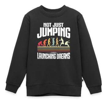 Saut en longueur Saut long - Sweat Premium enfant bio - noir - Devant - AI Model Kid Female (0cm)