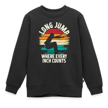 Saut en longueur Saut long - Sweat Premium enfant bio - noir - Devant - AI Model Kid Female (0cm)
