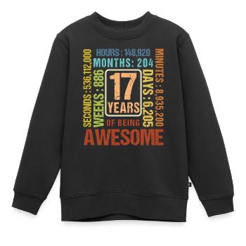 17 ans ! Cadeau d’anniversaire 17e anniversaire - Sweat Premium enfant bio - noir - Devant - AI Model Kid Female (0cm)