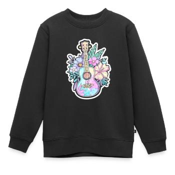 Ukulélé Style BD - Sweat Premium enfant bio - noir - Devant - AI Model Kid Female (0cm)