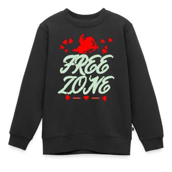 Umarmungsfreie Zone Valentinstag - Kinder Premium Organic Sweatshirt - Schwarz - Vorne - AI Model Kid Female (0cm)