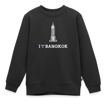 J’aime Bangkok Empire Heart Drapeau Thaïlande État - Sweat Premium enfant bio - noir - Devant - AI Model Kid Female (0cm)
