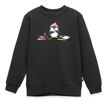 Pingouin Artisanat Plaisir Artisanat Loisir Joie - Sweat Premium enfant bio - noir - Devant - AI Model Kid Female (0cm)