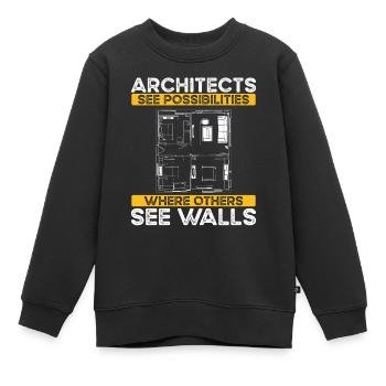 Architecte Architecture Cadeau Étudiant en architecture - Sweat Premium enfant bio - noir - Devant - AI Model Kid Female (0cm)